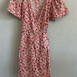 Madewell  Clara Red Daisy Print Wrap Dress‎ Size Small EUC 100% Cotton Photo 0