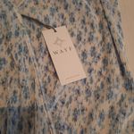WAYF  Surplice Wrap Bodysuit Top Women Extra Large XL Blue White Floral Camisole Photo 10