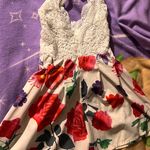 SheIn Adorable crochet top and floral romper. Never worn. Size small. Photo 1