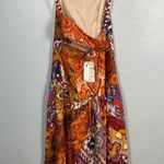 Farm Rio  x Anthropologie Sleeveless Midi Dress new size large orange drop waist Photo 5