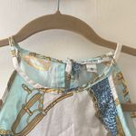 Vintage Liquid | Halter Blouse Top Chain White Blue Gold Small Size 6 Photo 1