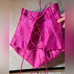 Blondie Nites Pink Asymmetrical Backless Bustier Crop Top Photo 5