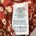 Madewell Wrap-Front Floral Print Daisy Field/Rust Orange Short Sleeve Romper Photo 8