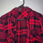 Timing Women’s Red & Black Plaid Button-Up Shirt Size Small – Long Sleeve Flanne Photo 1