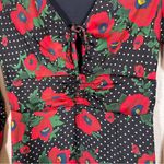 Free People Black Red Polka Dot Floral Mini Dress Womens 0 Long Sleeve Boho Fall Photo 6