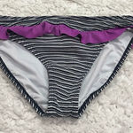 Billabong Striped Ruffle Bikini Bottoms Black White Purple XS Photo 0