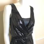 White House | Black Market WHBM mini sequined Black Dress size 0 tassel tie waist Photo 2