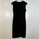 Akris Punto Black Sleeveless Split Neck Sheath Midi Dress Size 4 Photo 9