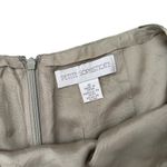 Petite Sophisticate Vintage Green Floral Silk Midi Skirt size 10 with Back Slit Photo 2