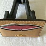 Coach : Tan Slim Credit Card Holder with Pink Lips- Wallet Photo 10