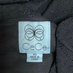 CeCe  Black V Neck 100% Cotton Ruffle Belted Button Front A Line Mini Dress Sz XS Photo 3