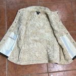 Woolrich  Saddle Brown Leaf Embroidered Faux Sherpa Lined Vest Jacket Sz M Photo 6