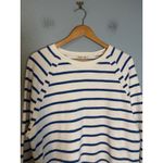 Alex Mill Women's Striped Raglan Long Sleeve Sweatshirt White Blue Size M Photo 2