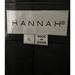 Hannah Womens Leather Jacket Size XL Brown Button Up Collar Lined Vented NWT Photo 1