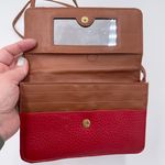 Michael Stevens Rugged Outland Leather Purse Red Brown Crossbody Mini Bag Wallet Photo 4