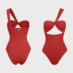 Berlook Red Textured One Shoulder One Photo 1