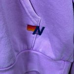 Aviator Nation  Purple Heart Lightning Hoodie Oversized Pullover Sweatshirt Small Photo 2