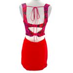 Tory Burch  Sport Tech twill ruffled golf skort red ruffle snap sz 2 Photo 3