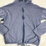Wildfox  Hooded Pullover Drawstring Waist Open Back Gray Blue‎ Size Medium New Photo 9