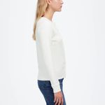 Madewell Ribbed Button-Front Cardigan in Eyelet White, Size XXS Photo 2