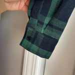 Gibson Latimer  green and navy plaid shirt dress Photo 3