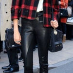 Helmut Lang  Lamb Leather Panel‎ Leggings Pants Sz 2 Photo 0