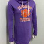 College Corner Purple Clemson Tigers Funnel Neck Pullover Sweatshirt Small Size XS Photo 1