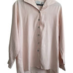 Preview Collection Silk Top Women M Pink Button‎ Up Classic Fairy Soft Girl Luxe Size M Photo 0