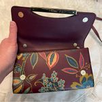 A New Day  Burgundy Wine Floral Clutch Crossbody Purse Gold Hardware Botanical Photo 11