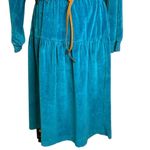 Liz Claiborne Velour Dress Rodeo Western Cowgirl Equestrian Vintage Size 12 Green Photo 3