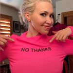 Nwt, Lavishly Paris Women’s Hot Pink “No Thanks” Shirt Size M Photo 1