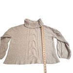 Seven7 VTG Seven 7 Cowlneck SWEATER Cable Knit Chenille Crop Top Women LG Beige Sand Photo 5