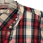 J.Crew Women's M Tartan Plaid Ruffled Collar Button Photo 4
