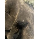 Wilson Brown Leather Jacket Heavy Coat Womens S Faux Fur Hood Boho Gorp Penny Photo 10