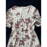 Maurice's Womens White Dress w Floral Casual Silky Sheer Overlay Size Small Photo 1