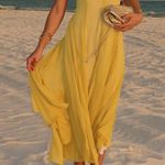 ZARA  butter mustard Yellow Maxi Dress flowy bohemian midi summer vacation Photo 2