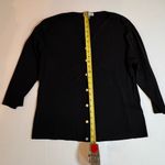 Carolyn Taylor  Black Ribbed Button Front Cardigan XL Classic Work Layer Photo 7