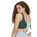 Wild Fable Womens Crop Tank Top Textured Colorblock Aqua Green XL Photo 1