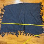 Do Everything In Love  Free People Womens One Size Blue Fuzzy Fringe Poncho Cape Photo 6