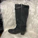 Frye Black Leather Harness Carmen Pull On Zip Tall Heeled Buccaneer Boots 8.5 Photo 2