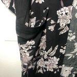 Spiritual Gangster Spiritual Ganster White, Grey and Black Floral Kimono Tie Robe / Swim Cover OS Photo 8