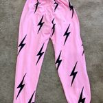 Aviator Nation  Pink Lightning Bolt Stitch SweatPants Size XS Photo 6