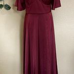 Lulus NWOT  Elegant Confidence Red Satin Flutter Sleeve Cutout Maxi Dress Photo 0