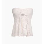 Micas ✨ Knot Front Knit Embroidered Tube Sz XS Top Beige✨ Photo 3