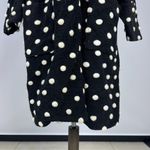 Farm Rio NWOT  Black White Polka Dot Fleece Cardigan Wool Blend Midi Coat Size L Photo 5