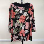 Dressbarn Tropical Floral Plus Size Top 2X Soft Stretch Knit Pullover Modest Black Photo 2
