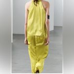 ZARA NWOT••Satin Effects electric yellow flowy pants•Sz XS Photo 2