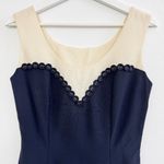 Vintage Marina Babini Wool Holiday‎ Party Dress Cocktail Old Money in Navy Blue Photo 1