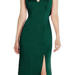 After Six 6856 Draped Cowl-Back Princess Line Dress in Hunter Green Sz 14 NWOT Photo 0