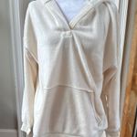 American Eagle  Oversized Relaxed ivory ecru cream Pullover Hoodie Photo 0